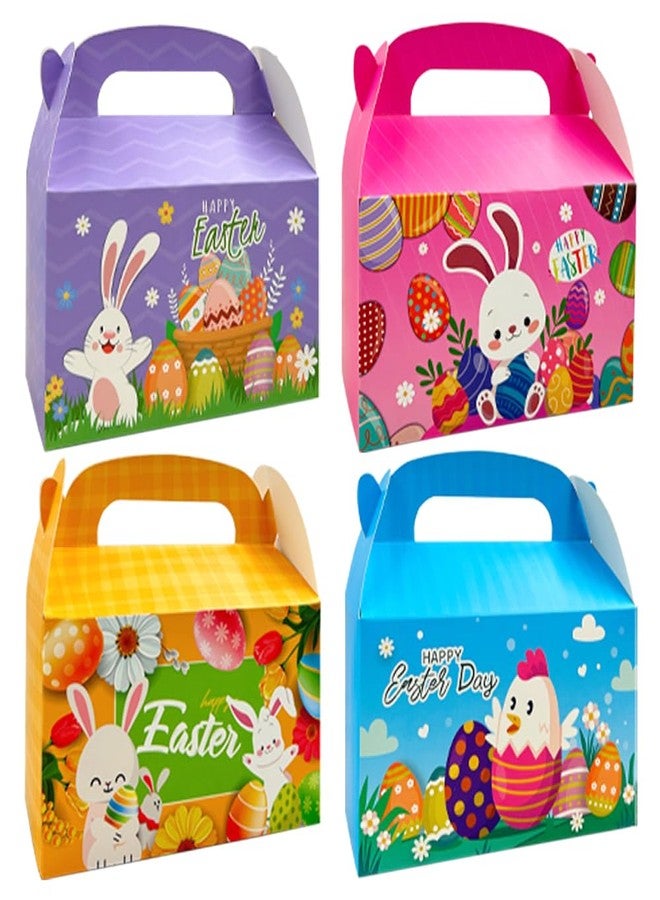 Suponey 12pcs Easter Treat Boxes Gift Boxes Party Favor Easter Basket with Handle Eggs Containers for Home School Holiday Party Decoration - Image 1